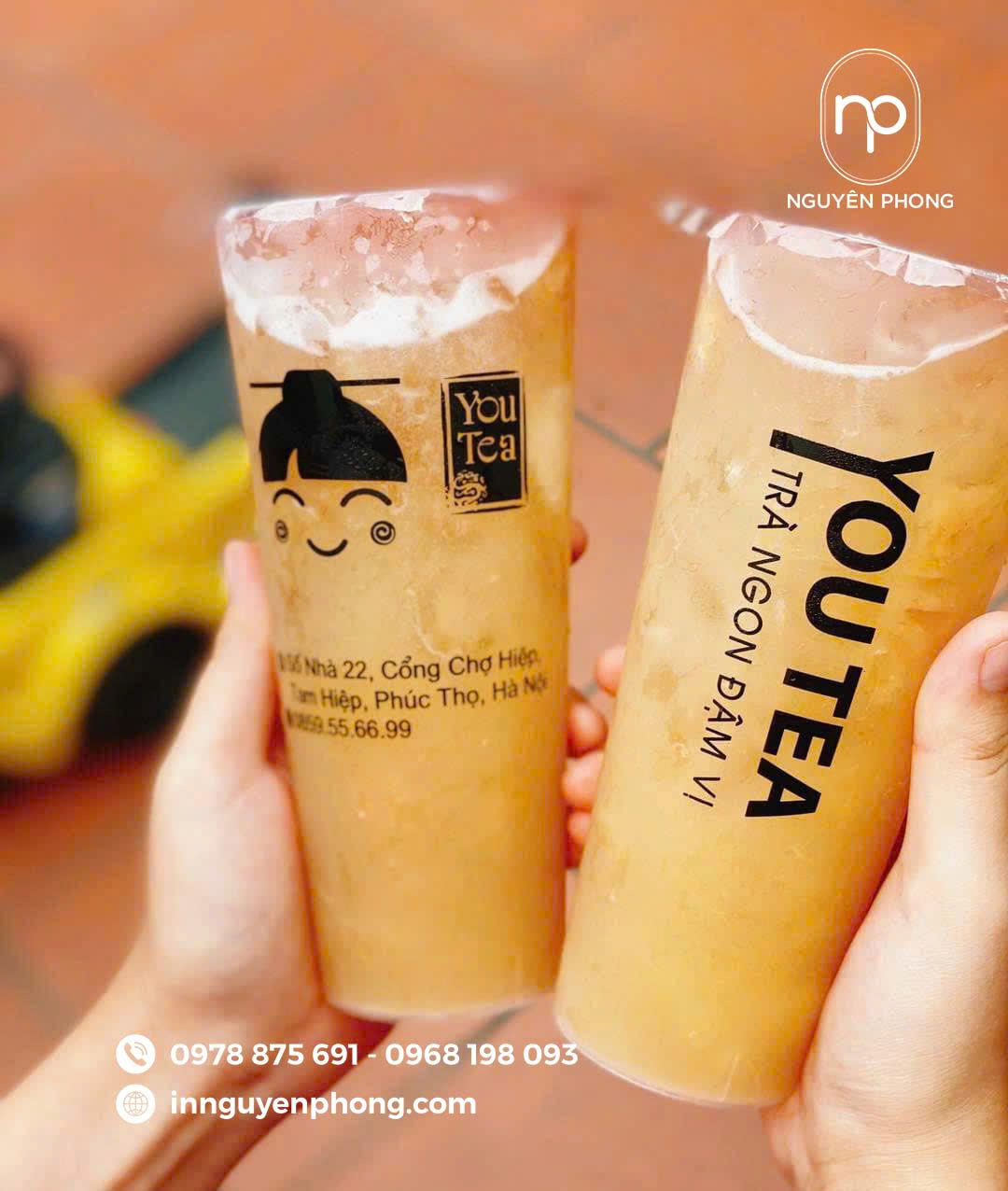 Tem trong suốt sản phẩm trà sữa